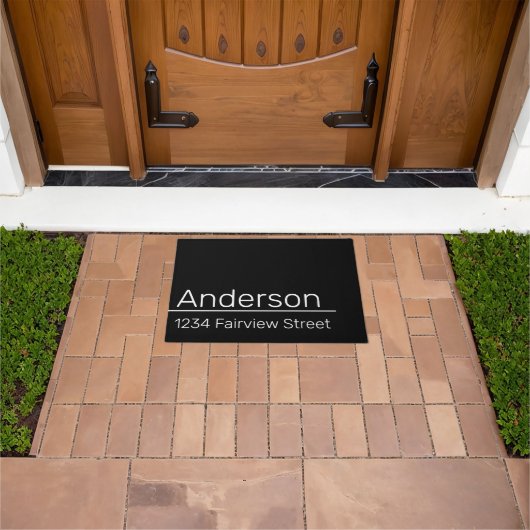 Homeowner Name & Address白黒メールボックスデカール ドアマット (室外)