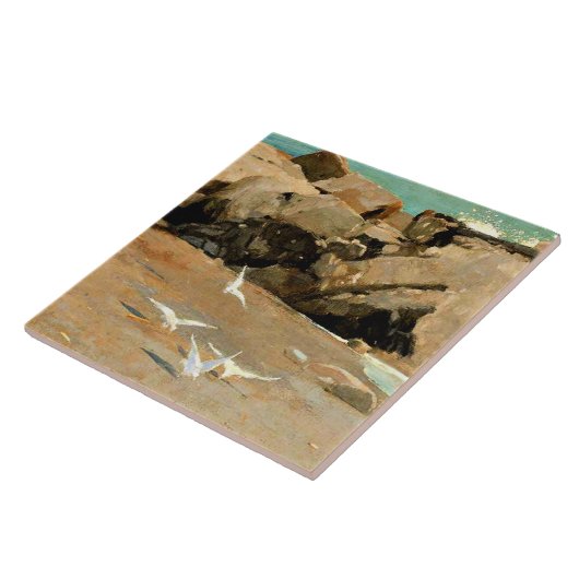 Homer - Rocky Coast and Gulls, fine art タイル (側面)
