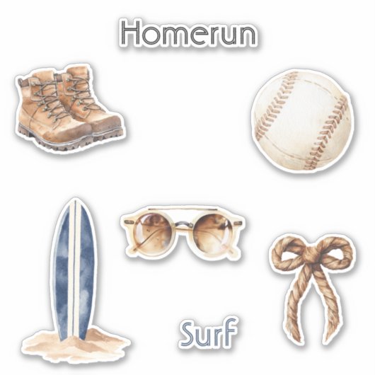 Homerun Baseball Surfing シール (正面)