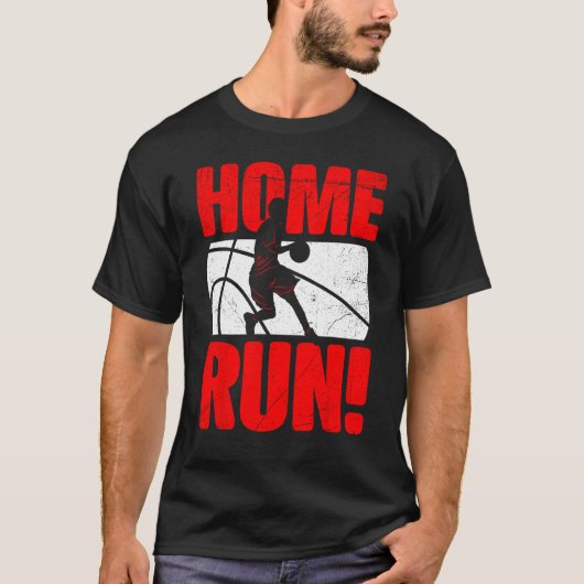 HomeRun Basketball Baseball Mash Up Hilarious Non Tシャツ (正面)
