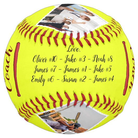 Homerun Coach Thank You Gift写真とカスタム名前 ソフトボール (正面)