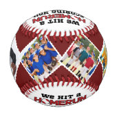 Homerun Coach Thank You Gift カスタムフォト&ネーム 野球ボール (裏面)