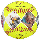 Homerun Papa父の日の写真カスタムと名前 ソフトボール (正面)