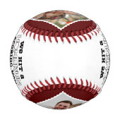 Homerun Papa父の日の写真カスタムと名前 野球ボール (裏面)