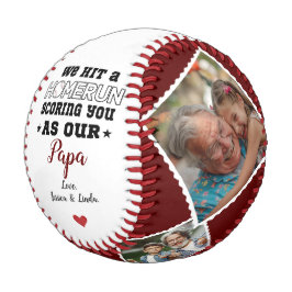 Homerun Papa父の日の写真カスタムと名前 野球ボール