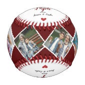 Homerun Papa父の日の写真カスタムと名前 野球ボール (正面)