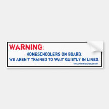 Homeschoolのバンパーステッカー-並んで待って下さい