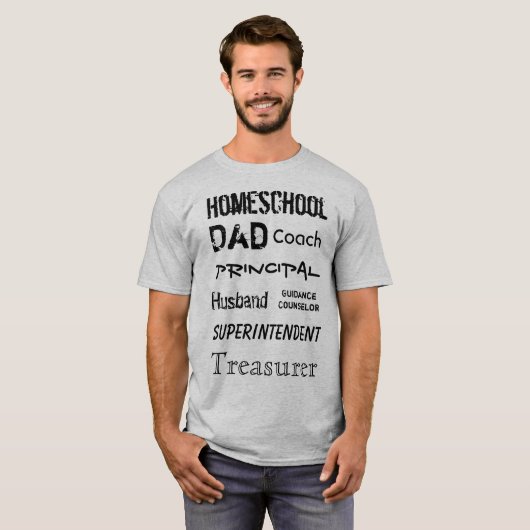 Homeschoolのパパの役割-ティー Tシャツ (正面フル)