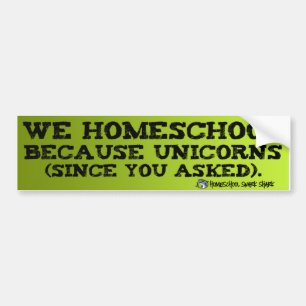 Homeschoolのユニコーン バンパーステッカー
