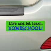 HOMESCHOOLは住み、学ぶために割り当てます! バンパーステッカー (車上)