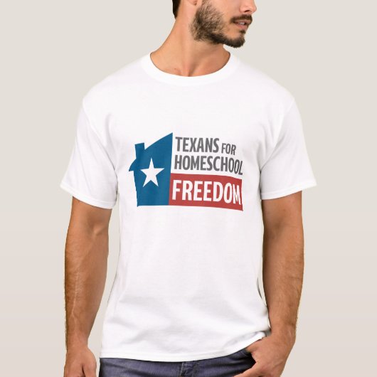 Homeschool Freedomロゴ用のTexans Tシャツ (正面)