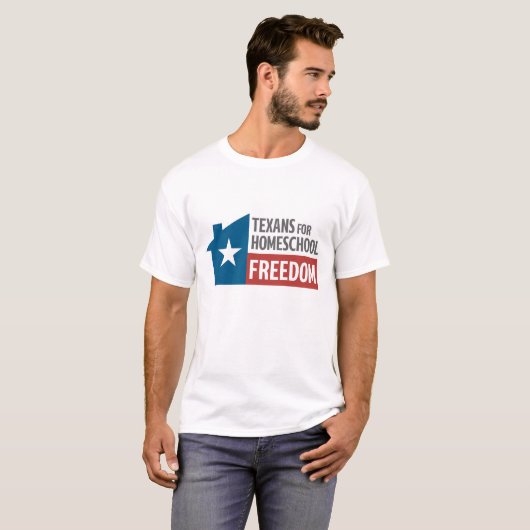Homeschool Freedomロゴ用のTexans Tシャツ (正面フル)