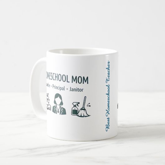 Homeschool Mom's Personalized Mug コーヒーマグカップ (正面左)