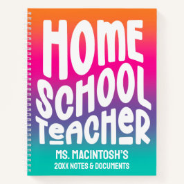 Homeschool Teacher Colorful Ombre ノートブック