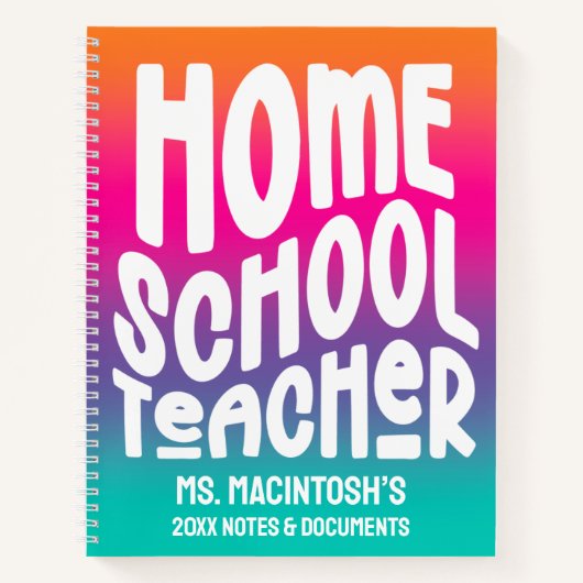 Homeschool Teacher Colorful Ombre ノートブック (正面)