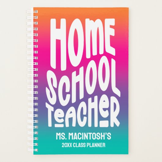 Homeschool Teacher Colorful Ombre プランナー手帳 (正面)