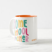 Homeschool Teacher | Colorful Text ツートーンマグカップ (正面左)