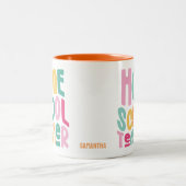 Homeschool Teacher | Colorful Text ツートーンマグカップ (中央)