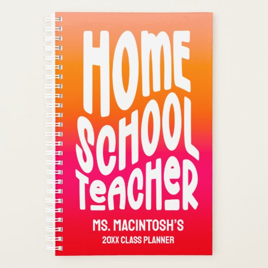 Homeschool Teacher Orange Red Ombre プランナー手帳 (正面)