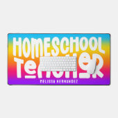 Homeschool Teacher | Text Design Rainbow Ombre デスクマット (キーボード&マウス)