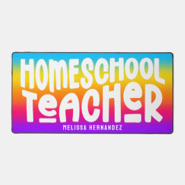 Homeschool Teacher | Text Design Rainbow Ombre デスクマット