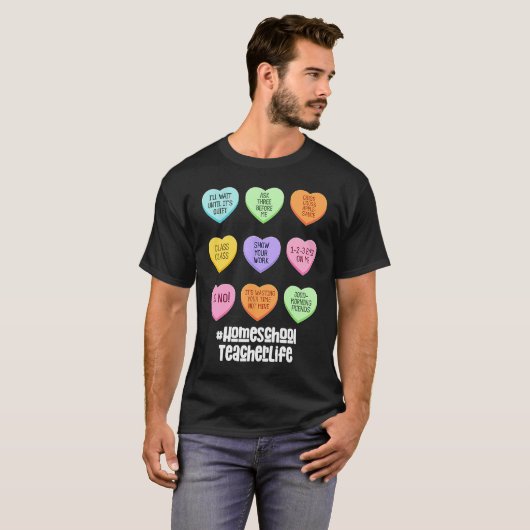 Homeschool Teacher Valentines Day Conversation Hea Tシャツ (正面フル)