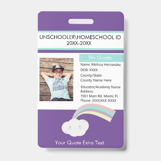 Homeschooling モダン Unschooling Student Cloud バッジ (Front)