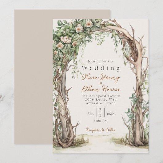 HOMESPUN -素朴結婚の 招待状 (正面/裏面)