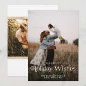 Homest Holiday Wishes モダン Holiday Photo Card シーズンカード (正面/裏面)