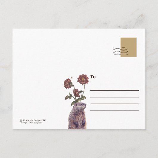 Homest Regardsウッドチャックヴィンテージスタイルポストカード ポストカード (裏面)