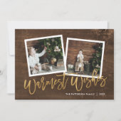 Homest Wishesの金ゴールド素朴スクリプト写真 シーズンカード (正面)