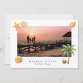 Homest Wishesビーチ写真モダンクリスマス シーズンカード (正面)
