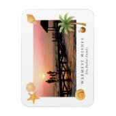 Homest Wishesビーチ写真モダンクリスマス マグネット (縦)