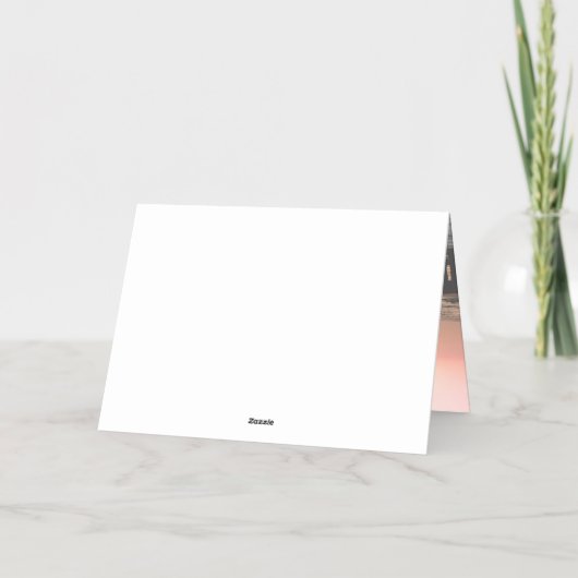 Homest Wishesビーチ写真モダンクリスマス 箔シーズンカード (裏面)