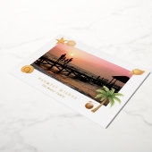 Homest Wishesビーチ写真モダンクリスマス 箔シーズンカード (回転した状態)