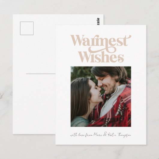Homest Wishesホリデーモダンフォトポストカード ポストカード (正面/裏面)