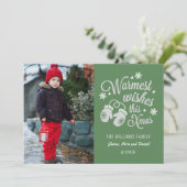 Homest Wishesヴィンテージグリーンクリスマスフォト シーズンカード (スタンド正面)