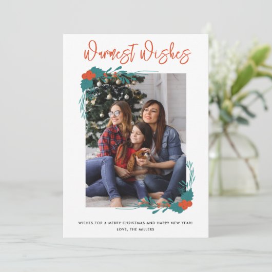 Homest Wishes家族の写真クリスマス シーズンカード (スタンド正面)