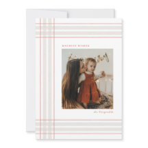 Homest Wishes モダン Holiday Plaid Photo Card