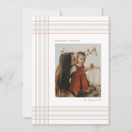 Homest Wishes モダン Holiday Plaid Photo Card シーズンカード