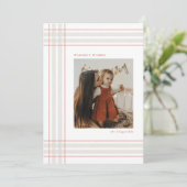 Homest Wishes モダン Holiday Plaid Photo Card シーズンカード (スタンド正面)