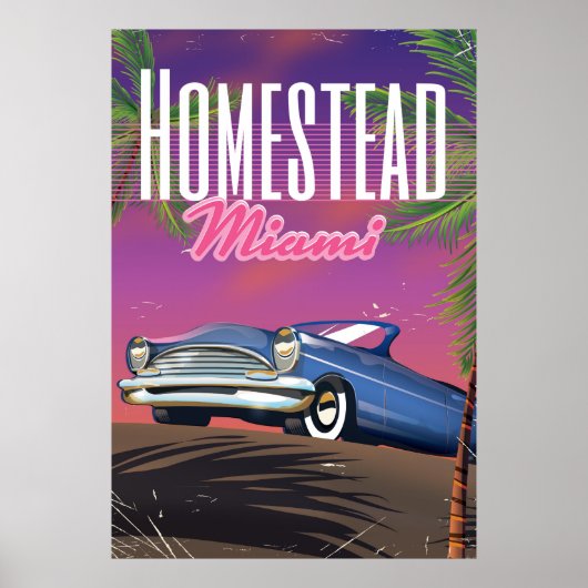 Homestead Florida USA 80s旅行ポスター ポスター (正面)