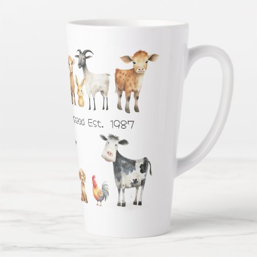 Homestead Name Farm Animals Latte Mug カフェラテマグ (右)