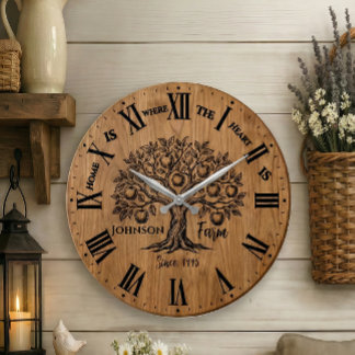 Homestead Wall Clock | カスタムネーム＆イヤー ラージ壁時計