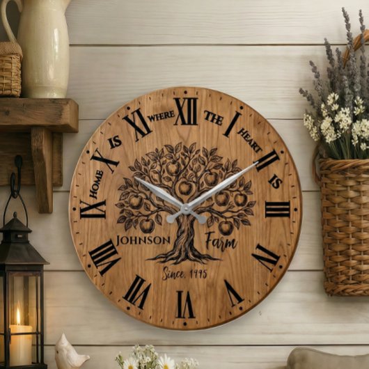 Homestead Wall Clock | Custom Name & Year  ラージ壁時計