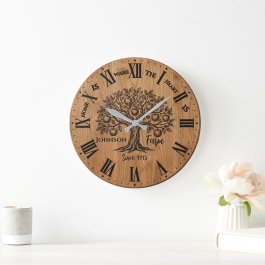 Homestead Wall Clock | Custom Name & Year  ラージ壁時計 (ホーム)