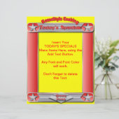 Homestyle料理TODAY'S SPECIALSメニュー挿入 (スタンド正面)