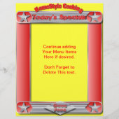 Homestyle料理TODAY'S SPECIALSメニュー挿入 (裏面)