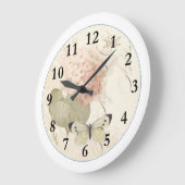 Hometime Old-Style | Antique Red Roses | Retro Rom ラージ壁時計 (傾斜)