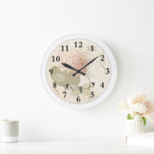 Hometime Old-Style | Antique Red Roses | Retro Rom ラージ壁時計 (ホーム)